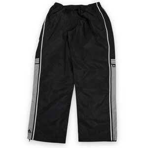 adidas Black & Gray Track Pants with Side Stripe